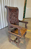 Antique Chair, Heavily Carved, French Renaissance Revival, 19th C., Circa 1870! - Old Europe Antique Home Furnishings
