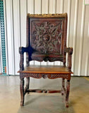 Antique Chair, Heavily Carved, French Renaissance Revival, 19th C., Circa 1870! - Old Europe Antique Home Furnishings