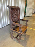 Antique Chair, Heavily Carved, French Renaissance Revival, 19th C., Circa 1870! - Old Europe Antique Home Furnishings