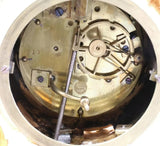 Antique Clock, Mantle Shelf,French Cupid Psyche Gilt Metal, Glass Cloche, 1800's - Old Europe Antique Home Furnishings