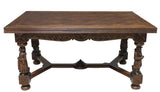 Antique Draw Leaf Table, French Breton, Figural, Carved, Oak, 1700s/1800s - Old Europe Antique Home Furnishings