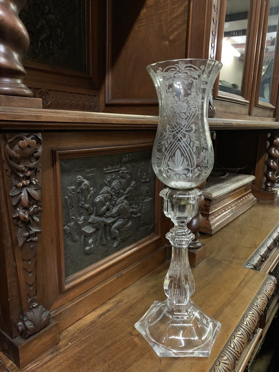 Antique Lamp, Glass / Candle Holder, Small Home Decor, Old