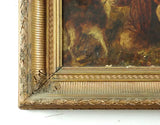 Antique Oil Painting, "Outdoor Scene", with Figures,  W. Bromley (UK) , 1800s!! - Old Europe Antique Home Furnishings