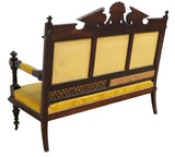 Antique Parlor Set, Five Pc. Victorian, Figural, Carved & Upholstered, 1800s!! - Old Europe Antique Home Furnishings