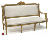 Antique Parlor Set, French, Set of 3 , Chairs and Settee, Gilt, Off White, 1800s!! - Old Europe Antique Home Furnishings