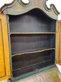 Antique Secretary Desk, Painted, Venetian, Sculptured Center and Crown, 1800's!! - Old Europe Antique Home Furnishings