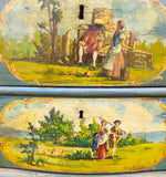 Antique Secretary Desk, Painted, Venetian, Sculptured Center and Crown, 1800's!! - Old Europe Antique Home Furnishings