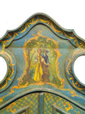 Antique Secretary Desk, Painted, Venetian, Sculptured Center and Crown, 1800's!! - Old Europe Antique Home Furnishings