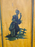 Antique Secretary Desk, Painted, Venetian, Sculptured Center and Crown, 1800's!! - Old Europe Antique Home Furnishings
