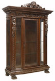 Antique Vitrine Bookcase, Italian Renaiss. Revival, Carved, Walnut, Early 1900s! - Old Europe Antique Home Furnishings