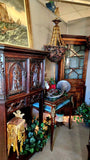Antique Credence Cupboard, Cabinet, Gothic Revival,  French, Carved Oak, 1800s!! - Old Europe Antique Home Furnishings