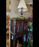 Antique Credence Cupboard, Cabinet, Gothic Revival,  French, Carved Oak, 1800s!! - Old Europe Antique Home Furnishings