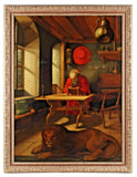 Antique Oil Painting, After Albrecht Durer, St. Jerome In His Study, 67", 1700's - Old Europe Antique Home Furnishings