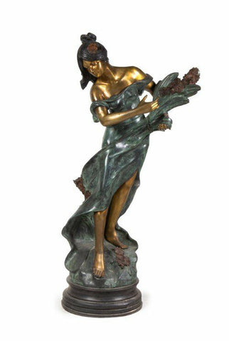 Bronze, Statue, Monumental, Signed, After Mathurin Moreau, La glaneuse, 1900's - Old Europe Antique Home Furnishings