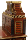 Bureau Plat, Cartonnier, Writing Desk, Louis XVI Style, Ormolu, Late 1900's! - Old Europe Antique Home Furnishings