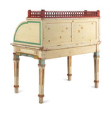 Bureau, Writing Desk, Continental, Polychrome-Painted, Cylinder, Circa 1900!! - Old Europe Antique Home Furnishings