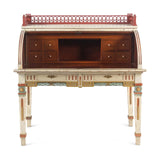 Bureau, Writing Desk, Continental, Polychrome-Painted, Cylinder, Circa 1900!! - Old Europe Antique Home Furnishings