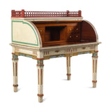 Bureau, Writing Desk, Continental, Polychrome-Painted, Cylinder, Circa 1900!! - Old Europe Antique Home Furnishings