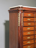 Cartonnier, Notary, French Empire Style, Mahogany, Marble, Gilt, Circa 1890's! - Old Europe Antique Home Furnishings