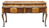 Console Table, English Georgian Styled Burled Walnut Cabinet, Early 1900s!! - Old Europe Antique Home Furnishings