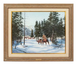 Oil Painting on Canvas, Lorna Dillon (Amer, b. 1940), Western," Found One More"! - Old Europe Antique Home Furnishings