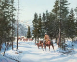 Oil Painting on Canvas, Lorna Dillon (Amer, b. 1940), Western," Found One More"! - Old Europe Antique Home Furnishings