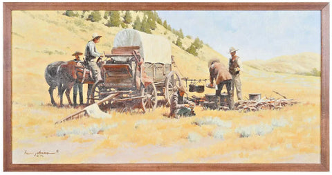 Painting, Oil on Canvas, Artist-Harvey William Johnson, Signed, Montana, 1972! - Old Europe Antique Home Furnishings
