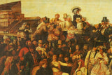 Print, After William Powell Frith (D. 1909), "The Derby Day", Vintage / Antique!! - Old Europe Antique Home Furnishings