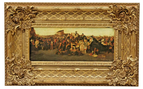 Print, After William Powell Frith (D. 1909), "The Derby Day", Vintage / Antique!! - Old Europe Antique Home Furnishings