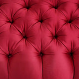 Sofa Lounge, Fainting Gilt Carved, Mid Century, Tufted, Red Silk, C. 1950s!! - Old Europe Antique Home Furnishings