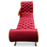 Sofa Lounge, Fainting Gilt Carved, Mid Century, Tufted, Red Silk, C. 1950s!! - Old Europe Antique Home Furnishings
