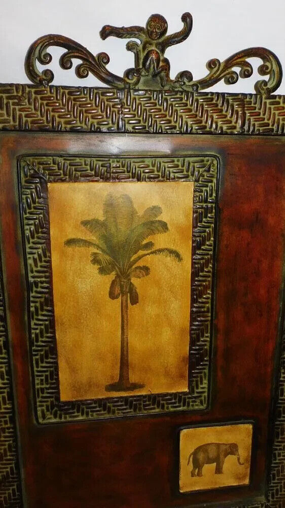 Wall Hanging, Decor, Pair, Painted, Embossed Metal Decorative Wall