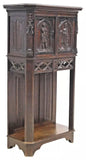 Antique Credence Cupboard, Cabinet, Gothic Revival,  French, Carved Oak, 1800s!! - Old Europe Antique Home Furnishings