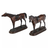 Antique Statues, Bronze, Race Horses, Patinated, Jules Moigniez (Fr. 1835-1894) - Old Europe Antique Home Furnishings