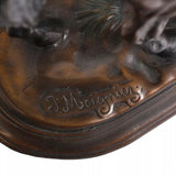 Antique Statues, Bronze, Race Horses, Patinated, Jules Moigniez (Fr. 1835-1894) - Old Europe Antique Home Furnishings