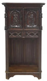 Antique Credence Cupboard, Cabinet, Gothic Revival,  French, Carved Oak, 1800s!! - Old Europe Antique Home Furnishings