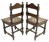 Antique Dining Chairs, Cane, Sidechairs, French Louis XIII Style Walnut!! - Old Europe Antique Home Furnishings