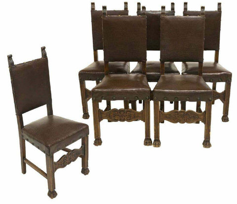 Antique Chairs, Side, Italian Renaissance Revival, Set of Four, early 1900s!! - Old Europe Antique Home Furnishings