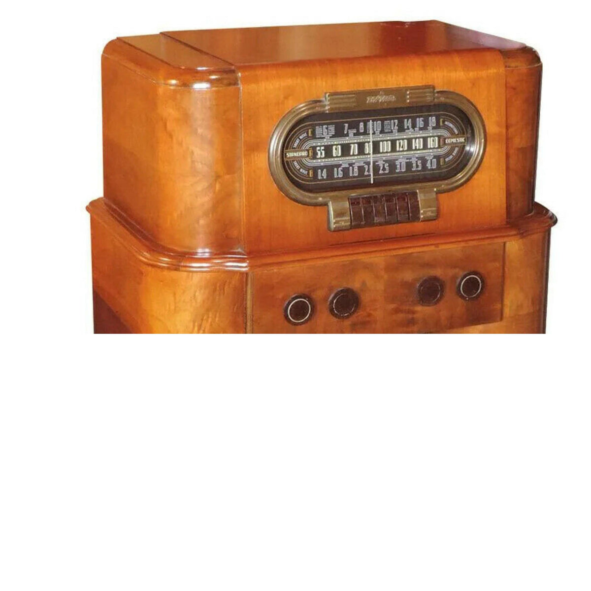 Antique Radio, RCA Victor Art Deco, Shortwave Band, Walnut Case w