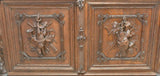 Antique Cabinet, Fine Relief Carved Oak Game Bird Hunt Cabinet, Gorgeous 1800's!! - Old Europe Antique Home Furnishings