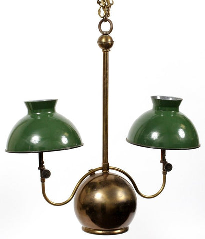 Charming Brass Hanging Oil Lamp, Late 19th Century!! - Old Europe Antique Home Furnishings