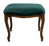 Antique Stools, Foot, Green  Upholstered, Louis XV Style, Charming Pair!! - Old Europe Antique Home Furnishings