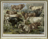 Antique Prints, Framed, Cattle Louvre, & Map Of France, Set of Three, 19th Century ( 800s)!! - Old Europe Antique Home Furnishings