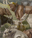 Antique Prints, Framed, Cattle Louvre, & Map Of France, Set of Three, 19th Century ( 800s)!! - Old Europe Antique Home Furnishings