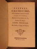 1752 Letters of Bolingbroke Philosophy Utrecht Treaty - Old Europe Antique Home Furnishings