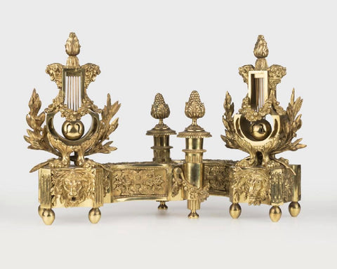 Classy Pair Of Louis XVI-Style Fireplace Chenets circa 1900 - Old Europe Antique Home Furnishings