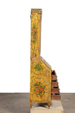 Antique Secretary /Bookcase Italian Yellow Foliate, Polychrome, Painted, Figural!! - Old Europe Antique Home Furnishings