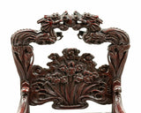 Antique Armchair, Japanese Export Highly Carved Hardwood, Fancy, Early 1900's! - Old Europe Antique Home Furnishings
