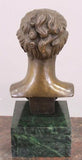 Antique Bronze Bust, Style of a Girl, 16 Inches, Classical Elegant Home Decor!! - Old Europe Antique Home Furnishings