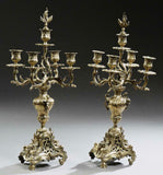 Antique Candelabras, Bronze, French, Louis XV Style Five Light, Pair, 1800's! - Old Europe Antique Home Furnishings